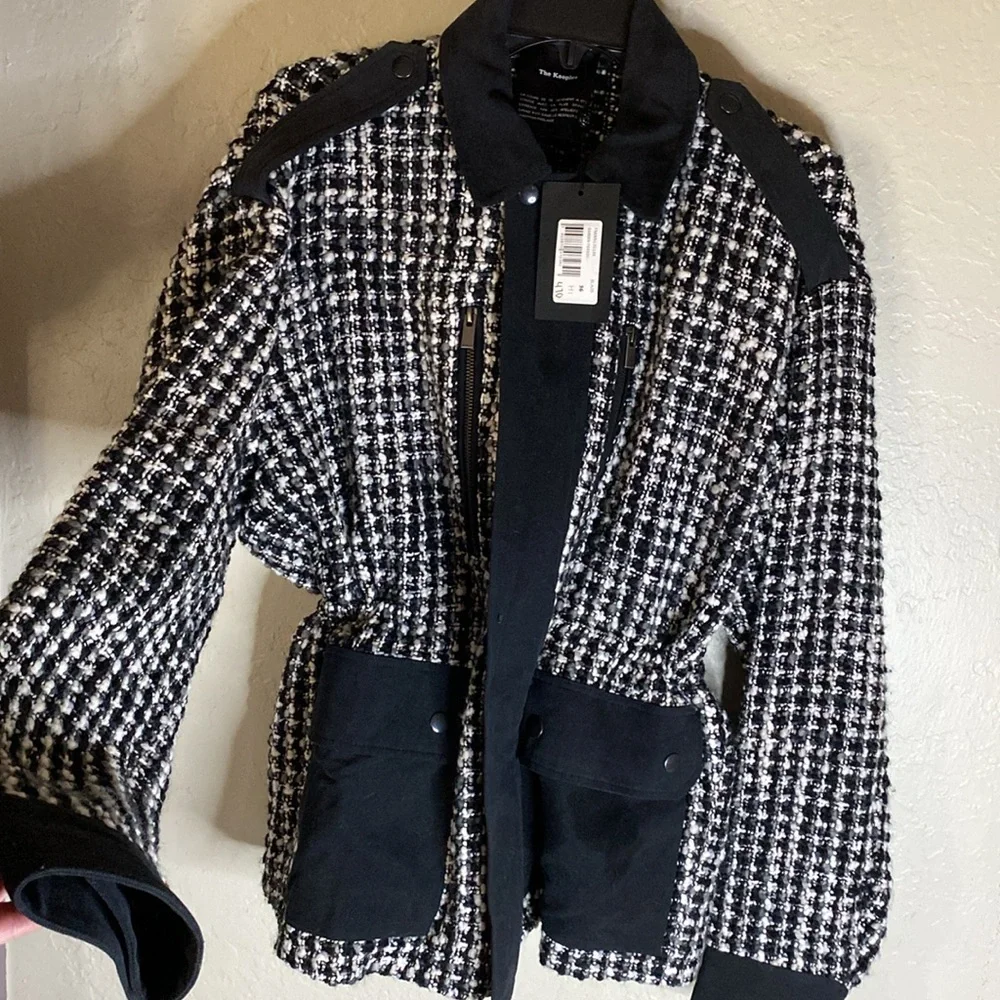 Final CCO📍🔥THE KOOPLES GARDEN TWEED BLACK, GRAY RELAXED FIT JACKET BIG POCKETS - Picture 17 of 17